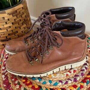 Cole Haan Men's Brown Leather Hiking Boots